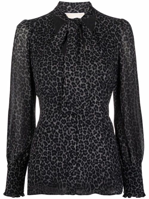 Leopard-print blouse - Grey
