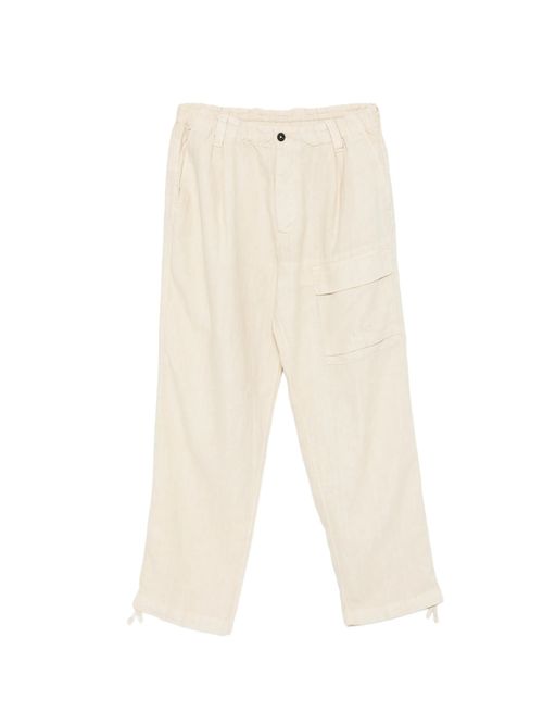 Linen Cargo Pants with Drawstring Waist