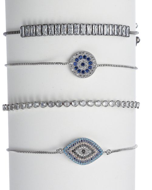 Luxe Collection CZ Evil Eye Set of Bracelets