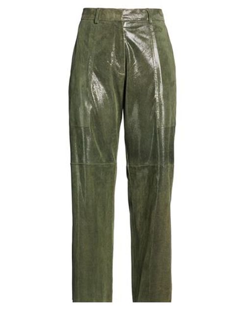 Forte_forte Woman Pants Military green Size 3 Leather