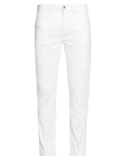Man Jeans White Size 30 Cotton, Elastane