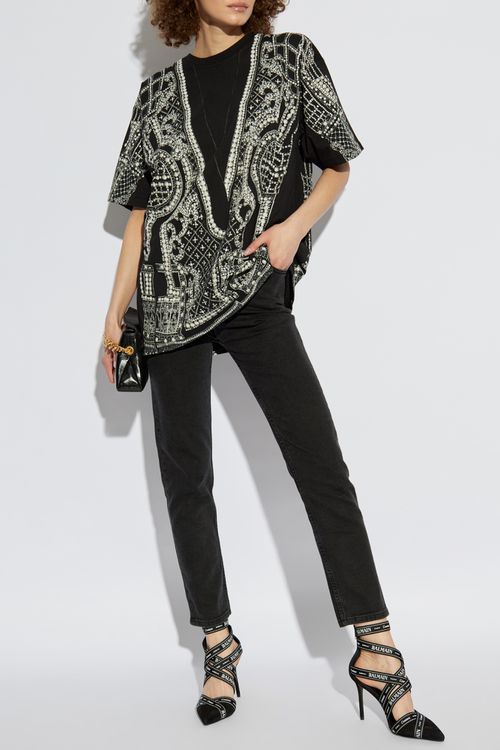 Oversize T-shirt With Print, Women's, Black