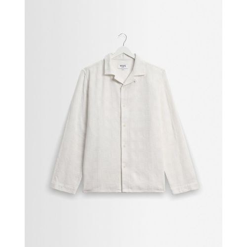 Corey - Off White Dobby Check Cotton Shirt