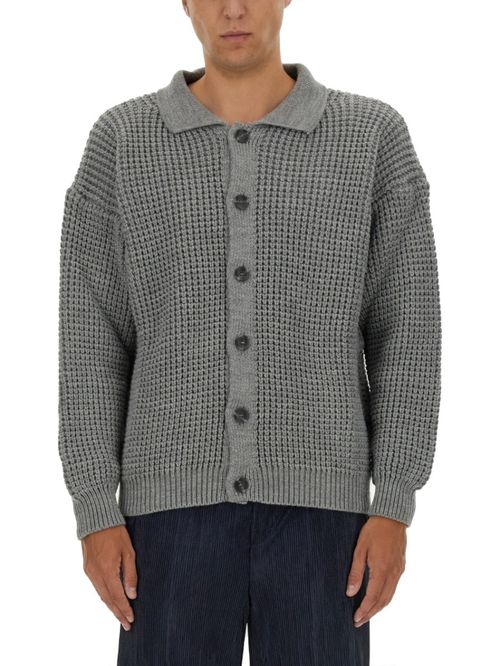 Grey Shirt Collar Cardigans