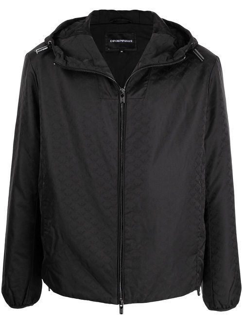 Zip-up hooded jacket - Black