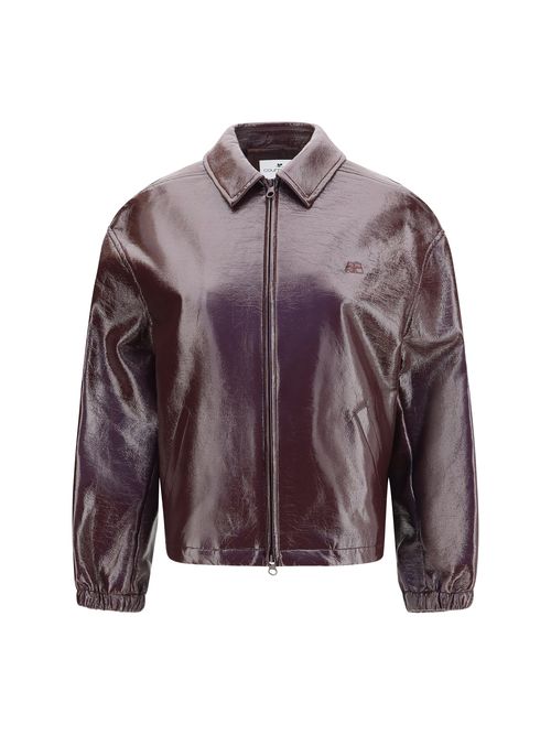 Vinyl Bomber Jacket — Red