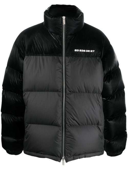 Two-tone feather-down jacket - Black