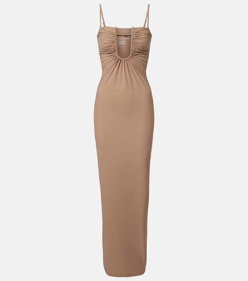 Ruched jersey maxi dress