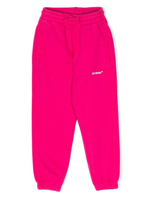 Graphic-stripe track pants - Pink