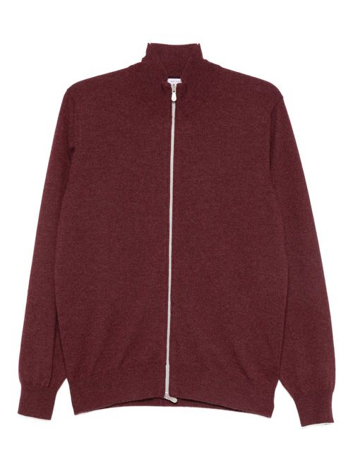 Zip-up cashmere sweater - Red