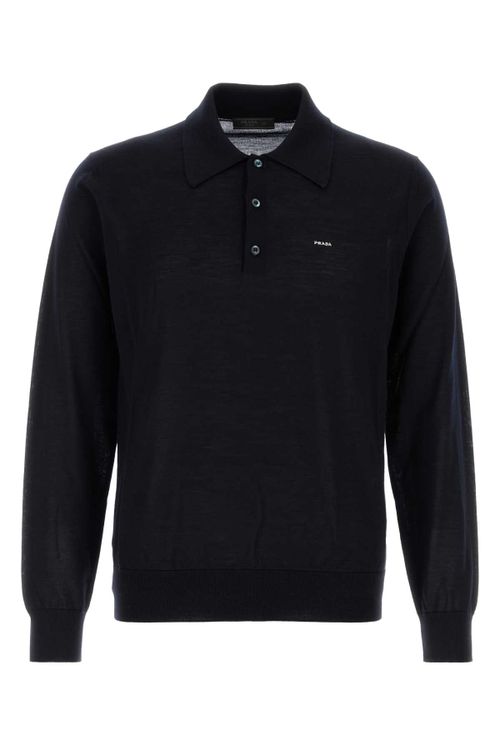 Wool Polo Shirt — Navy