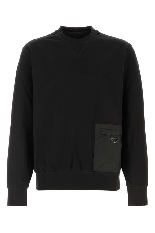 Black Stretch Jersey Sweatshirt
