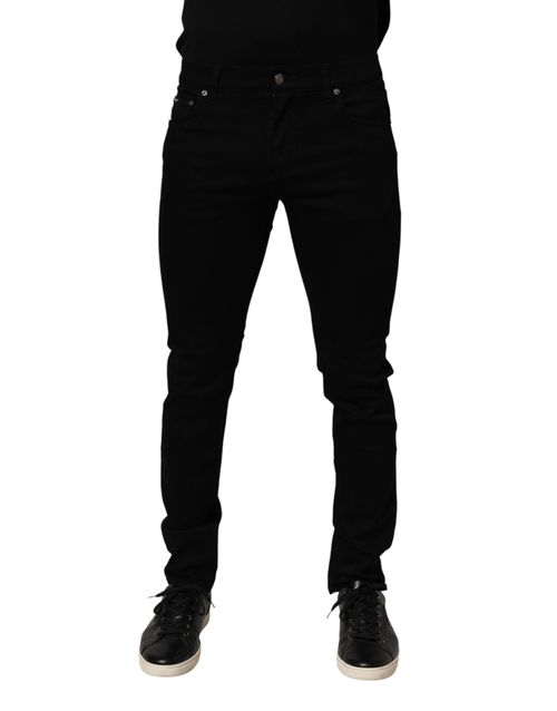 Stretch Cotton Slim Fit Jeans — Black
