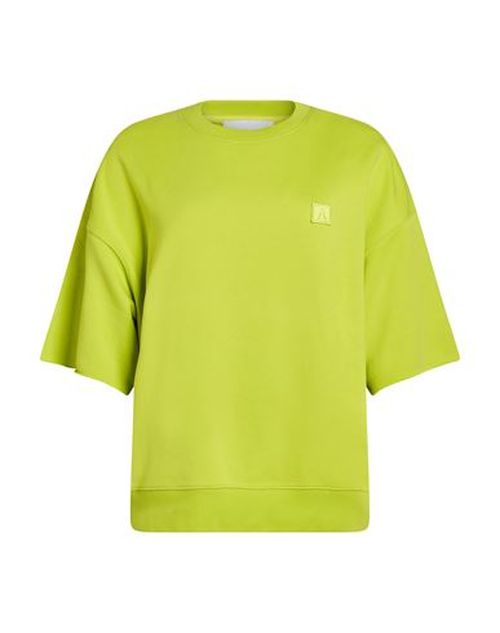 Woman Sweatshirt Lime green Size M Cotton