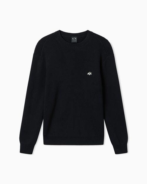 Crew neck sweater with embroidered logo