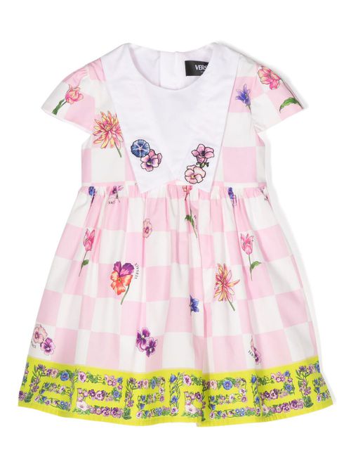 Checked flared dress - Pink