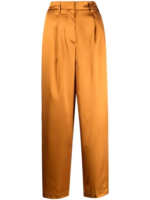 High-rise satin trousers - Orange