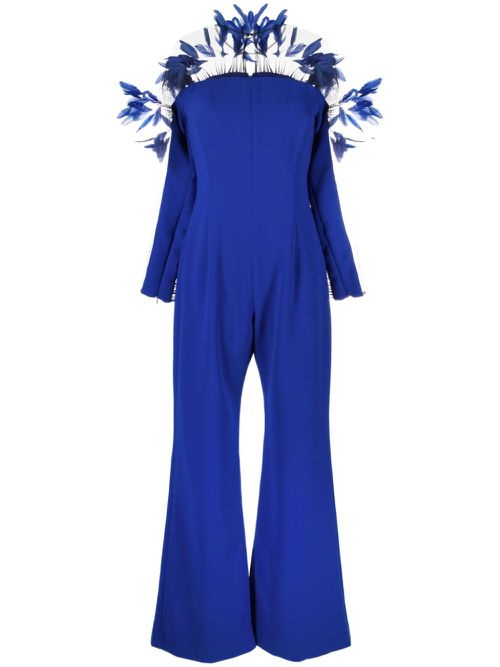 Long-sleeve wide-leg jumpsuit - Blue