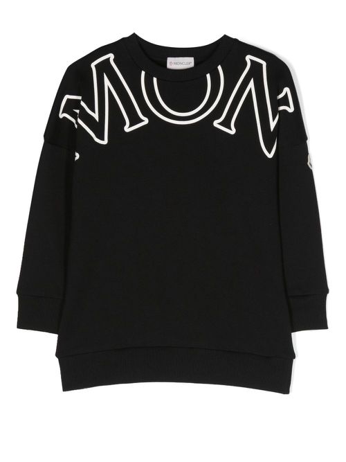 Logo-print sweatshirt dress - Black