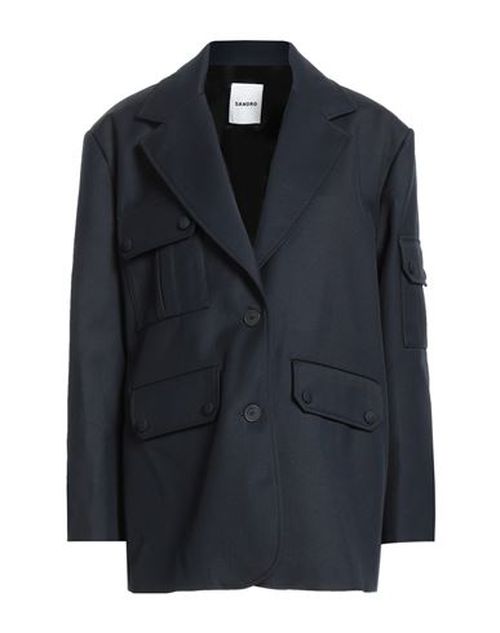 Woman Blazer Midnight blue Size 6 Polyester, Virgin Wool