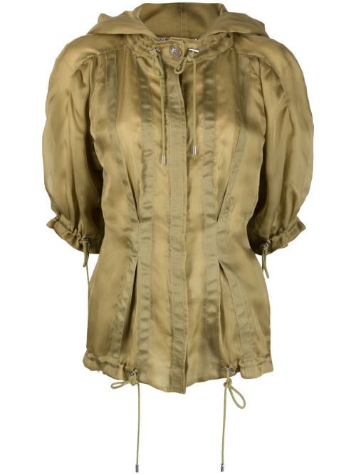 Striped silk fitted jacket - Green