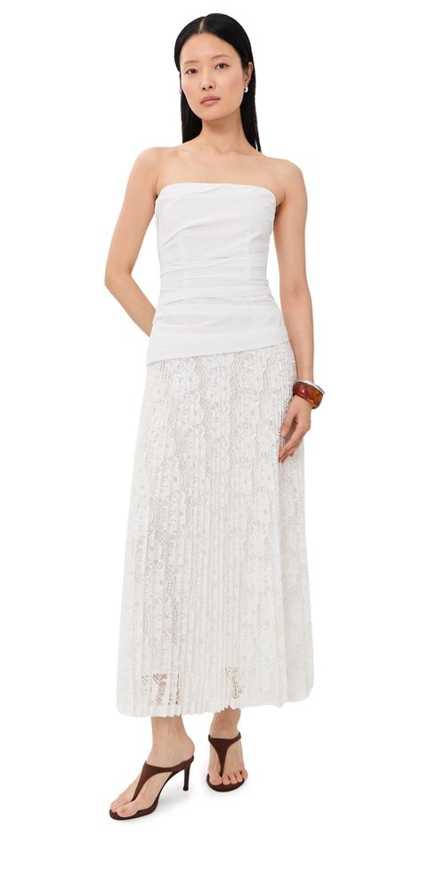 Annalise Cotton Lace Midi Dress Ivory