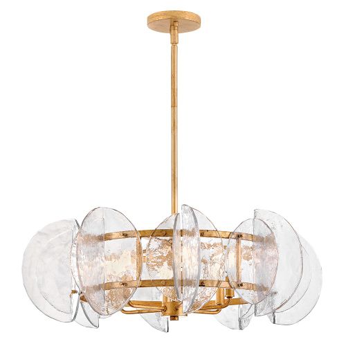 Distressed Brass LED Chandelier from the Seraphina Collection