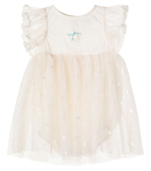 Baby embellished polka-dot tulle dress