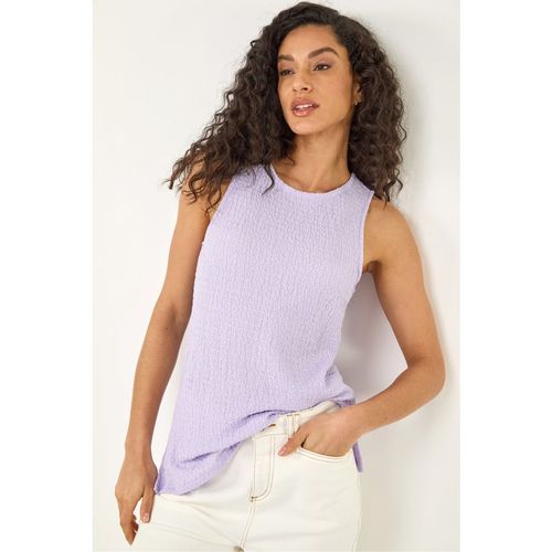 Dusk Womens Textured Longline Stretch Top - Lilac