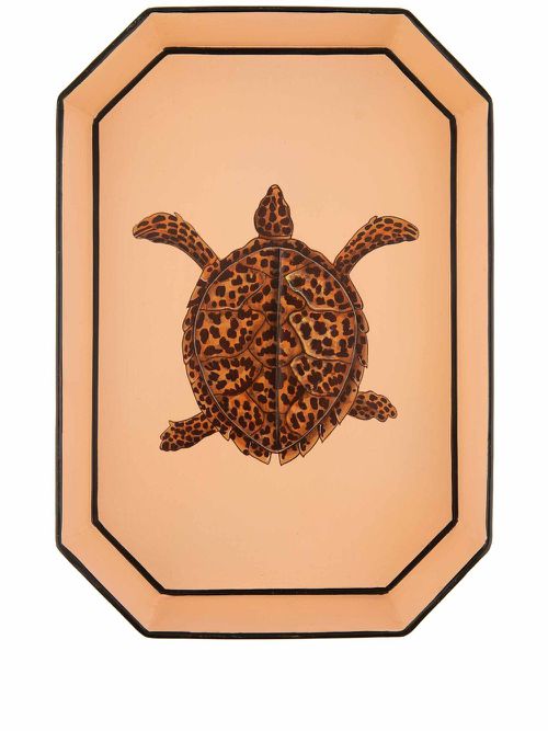 Fauna hand-painted tray - Pink