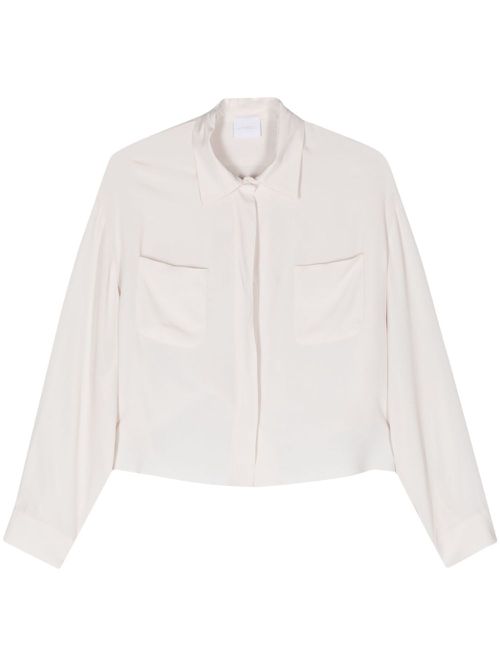 Crepe cropped shirt - Neutrals