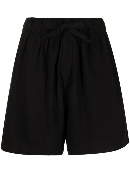 Drawstring-waist pajama shorts - Black