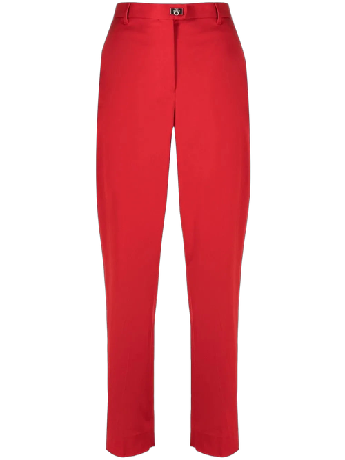 Cropped Tailored Trousers — Red