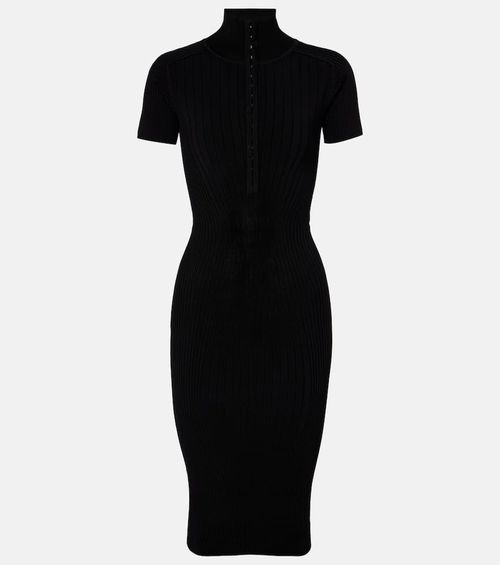 Ribbed-knit midi dress