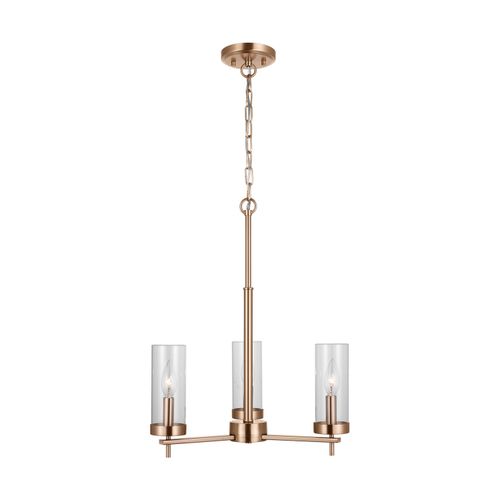 Zire 3-Light Chandelier in Satin Bra