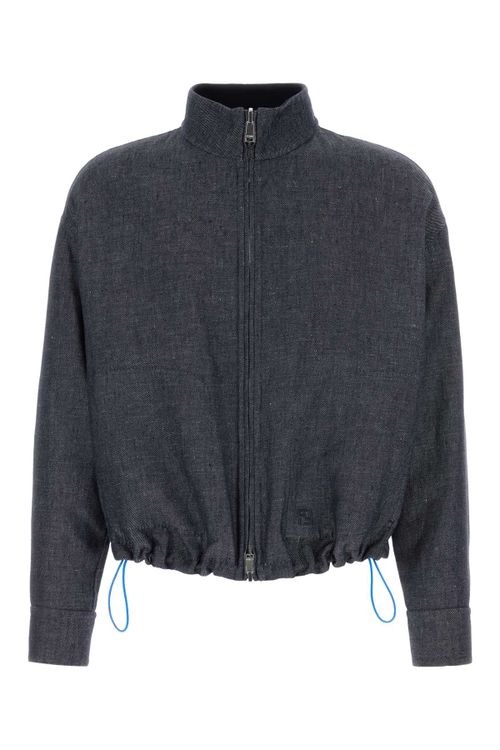 Linen Blend Jacket — Gray