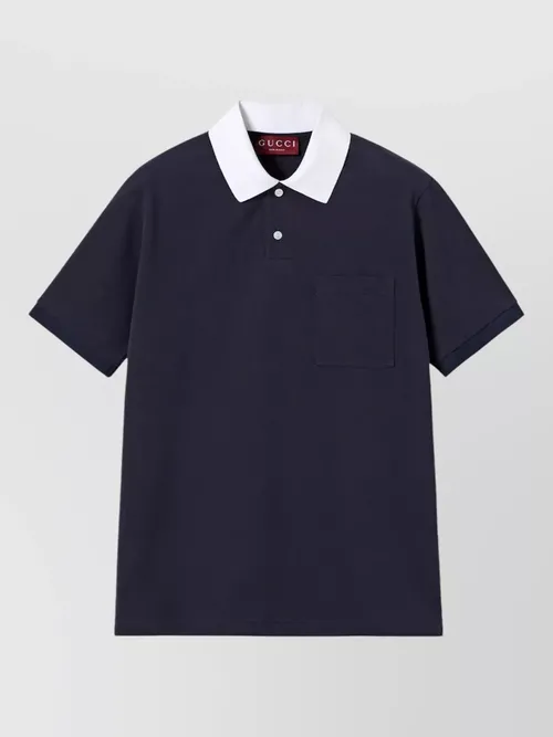Gucci - polo shirt chest pocket contrasting collar