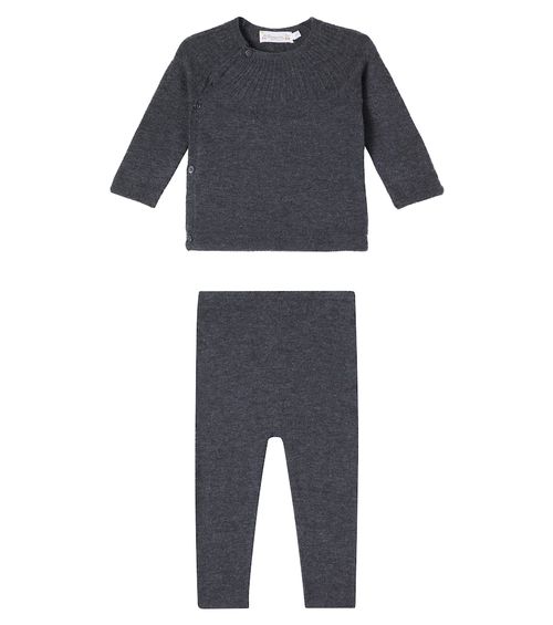 Baby Jina wool and cotton sweater and pants set