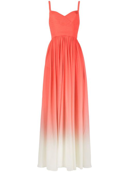 Gradient-effect silk gown - Red