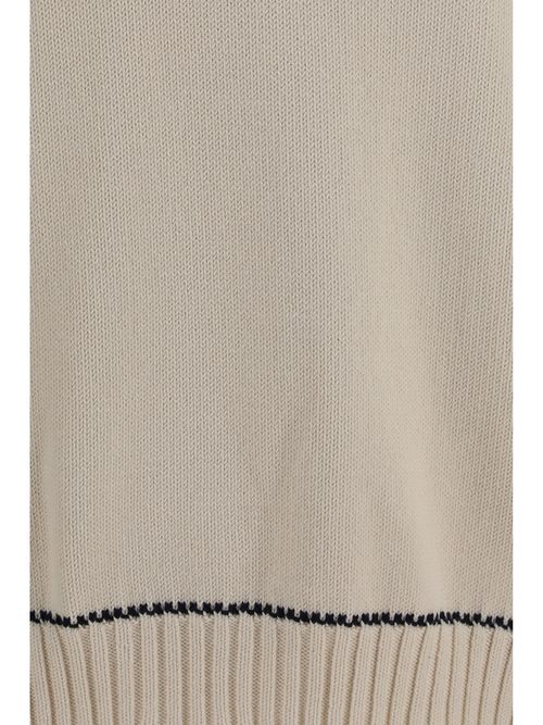 Cotton-knit polo Sweater — White