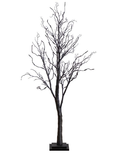 4ft Pre-Lit Halloween Deluxe Black Twig Artificial Fall Tree  With 81 Orange & Purple LED Lights