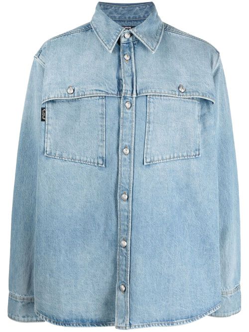 Faded denim shirt-jacket - Blue