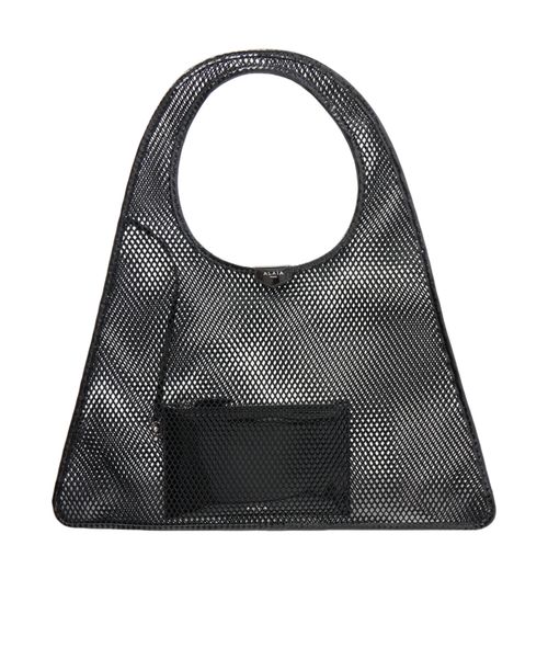 Trimmed crocheted shoulder bag