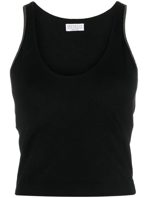 Monili Chain-Embellished Tank Top — Black