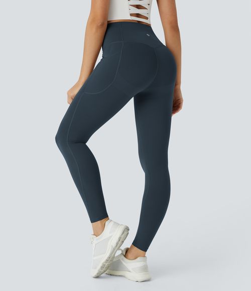 UltraSculpt™ SoCinched High Waisted Butt Lifting Tummy Control Pocket Shaping Workout Leggings  - Carbon