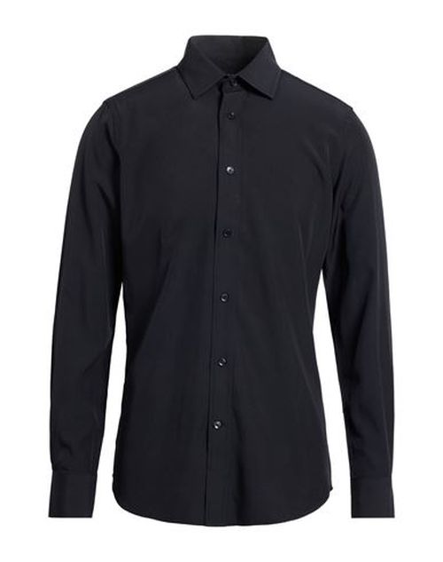 Man Shirt Black Size 16 Polyester, Elastane