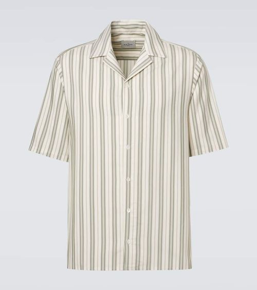 Striped silk bowling shirt