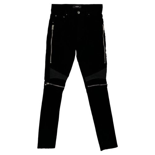Mx2 Skinny-Fit Distressed Jeans in Black Cotton