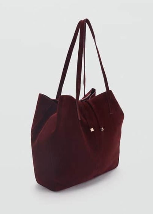 Suede shopper bag burgundy - Woman - One size - 