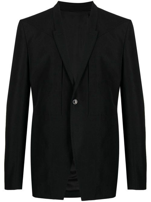Seam-detail single-breasted blazer - Black